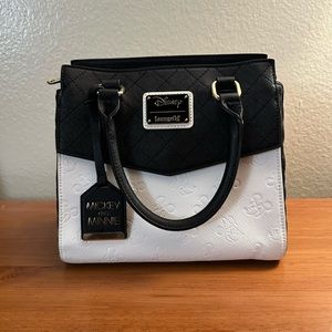 Purse & Wallet set, Loungefly Black & White Mickey & Minnie Satchel